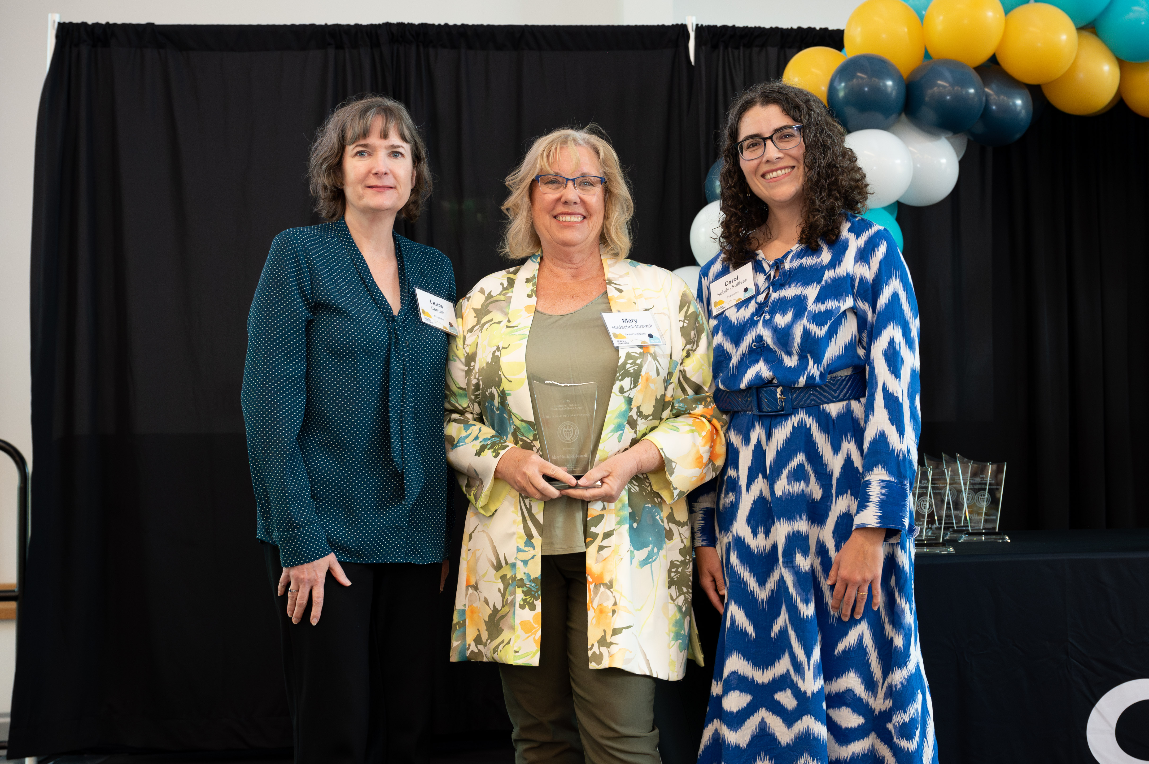 Mary Hudachek-Buswell receives the Eichholz Teaching Excellence Award at the Faculty and Staff Honors Luncheon 2024